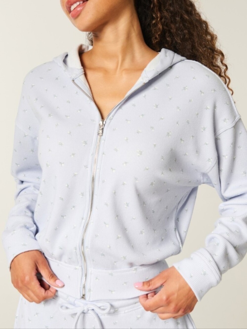 Gilly Hicks Light Blue Hooded Zip-Up